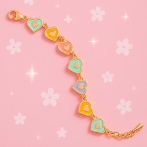 Beginning Boutique Multicolor Heart Charm Bracelet